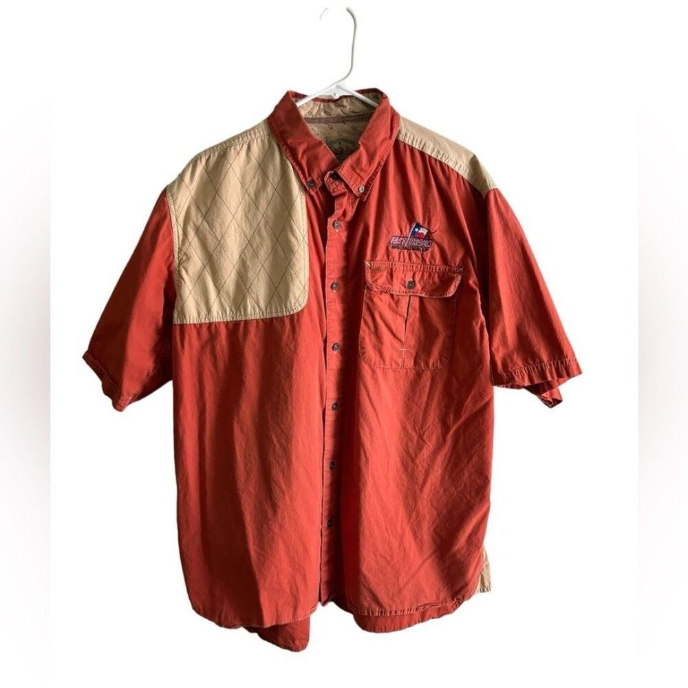 Game Guard Shirt Hunting Shooting Short Sleeve Tan Orange Size Large 10 0363